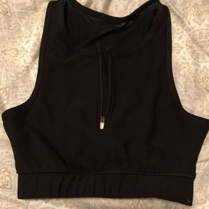 Zip up mesh crop sports bra